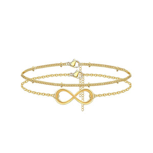 Dainty Gold Bracelets For Women, 14K Gold Filled Adjustable Layered Bracelet Cute Oval Chain  Bar Gold Bracelets For Women Jewelry