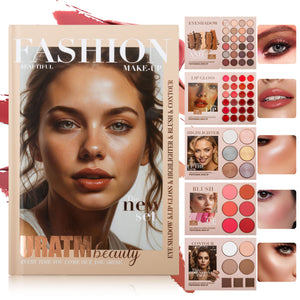 Professional Nude Makeup Palette Set, 67 Colors With Eyeshadow, Highlighter, Blush, Contour For Full Face Looks